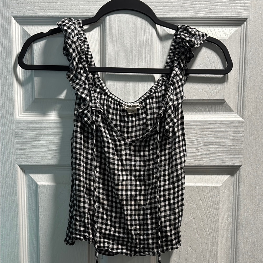 Billabong Black and White Gingham Women's Top